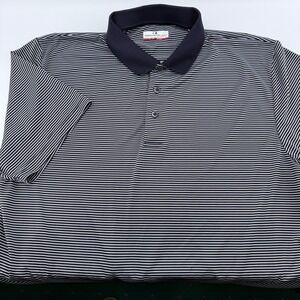 GRAND SLAM Performance MensXL Polo Shirt Navy White Stripe Golf Casual